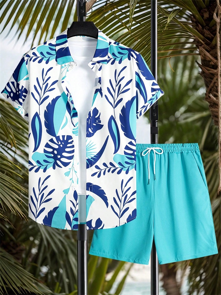 Summer Clothing Types - Men's Short-sleeved Shirt Set Artistic And