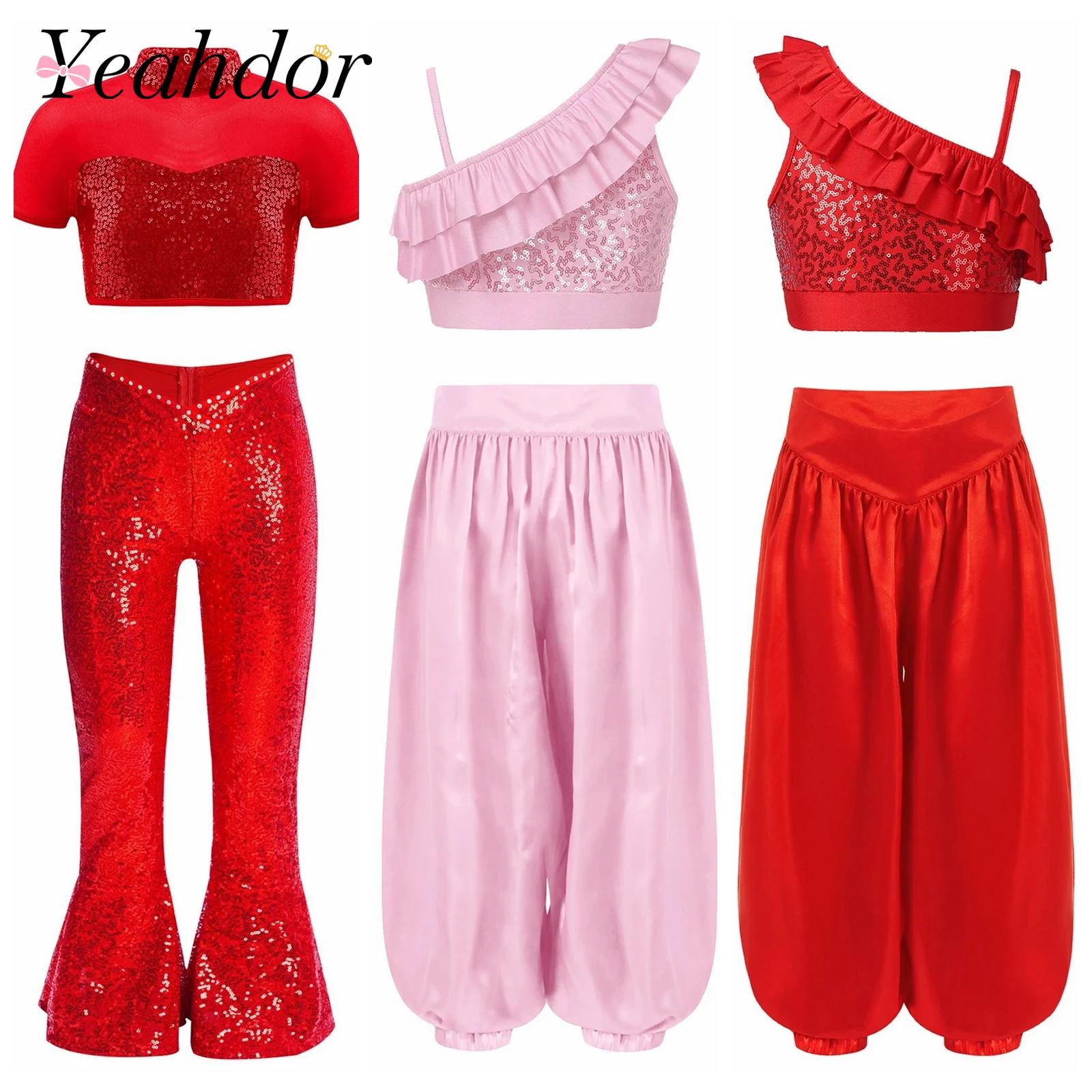 Summer Clothing For Kids Girls - Children Shiny Sequins Dance Clothes Girls