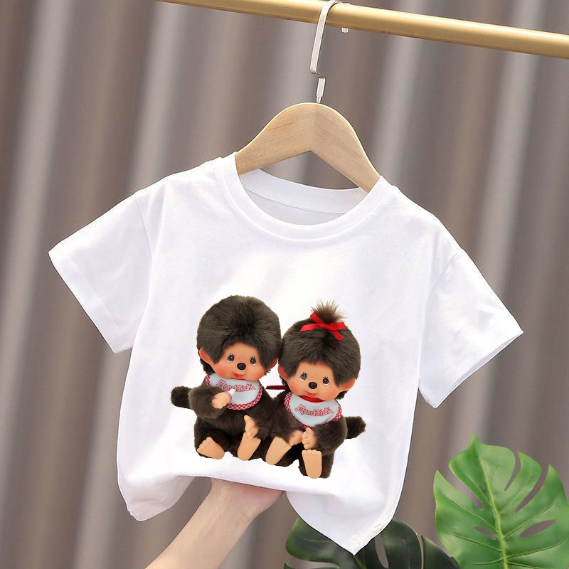 Summer Clothing For Kids Girls - Monchhichi Kids T-shirts Anime Figures Boys