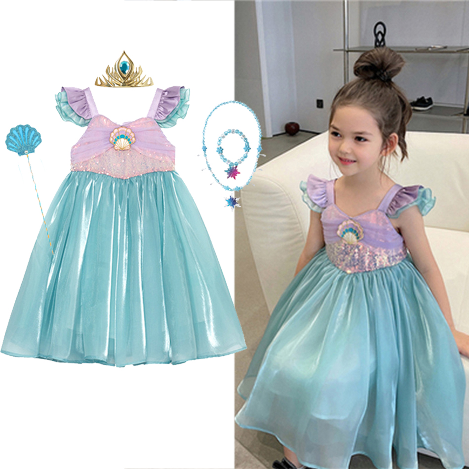 Summer Clothing For Kids Girls - Little Mermaid Ariel Princess Costume Kids