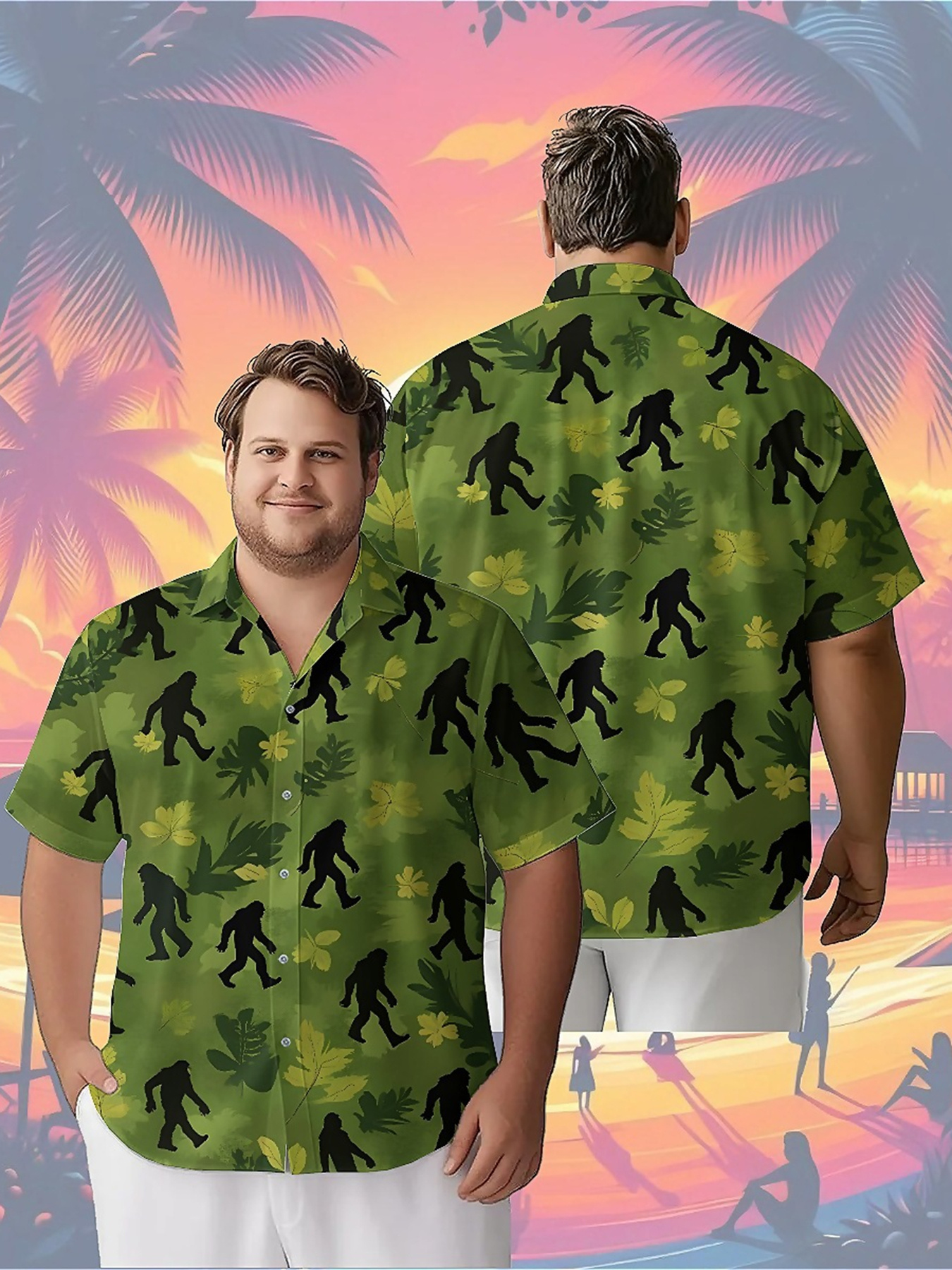 Summer Youth Clothing - Men's Plus Size Hawaiian Shirts Sasquatch