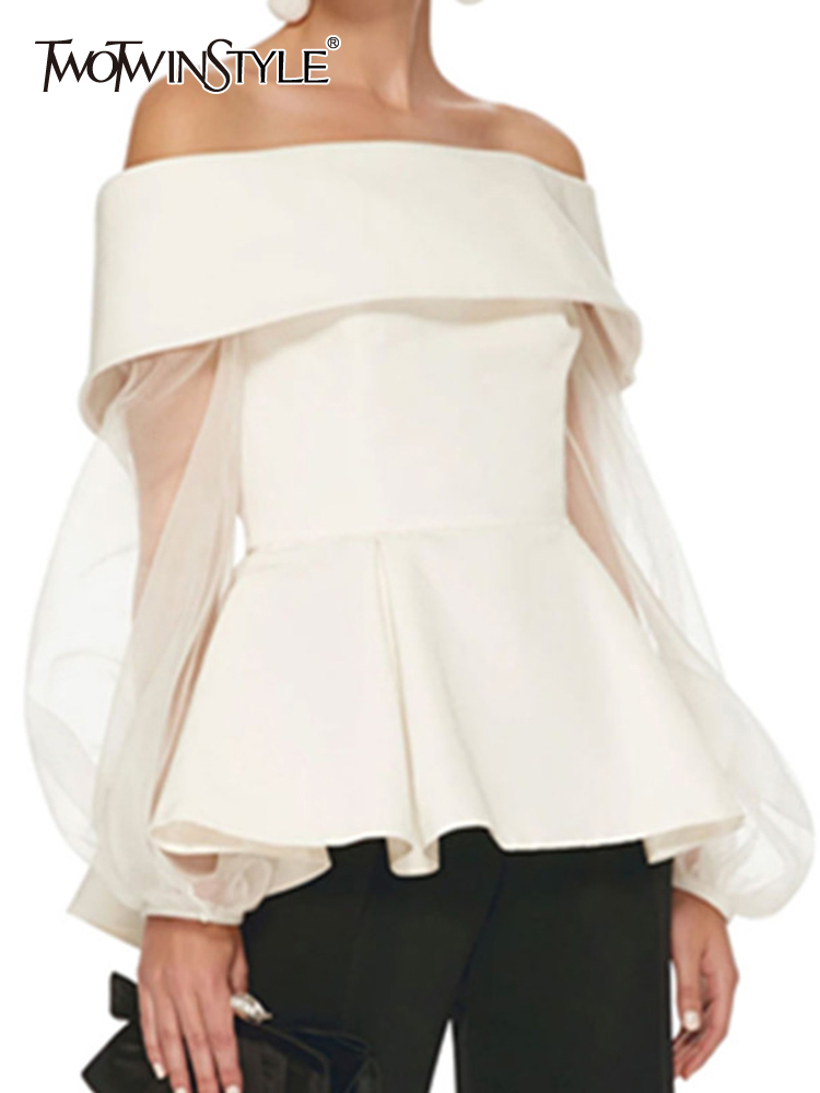 Summer Clothing In Winter - TWOTWINSTYLE Elegant Slash Neck Shirt For