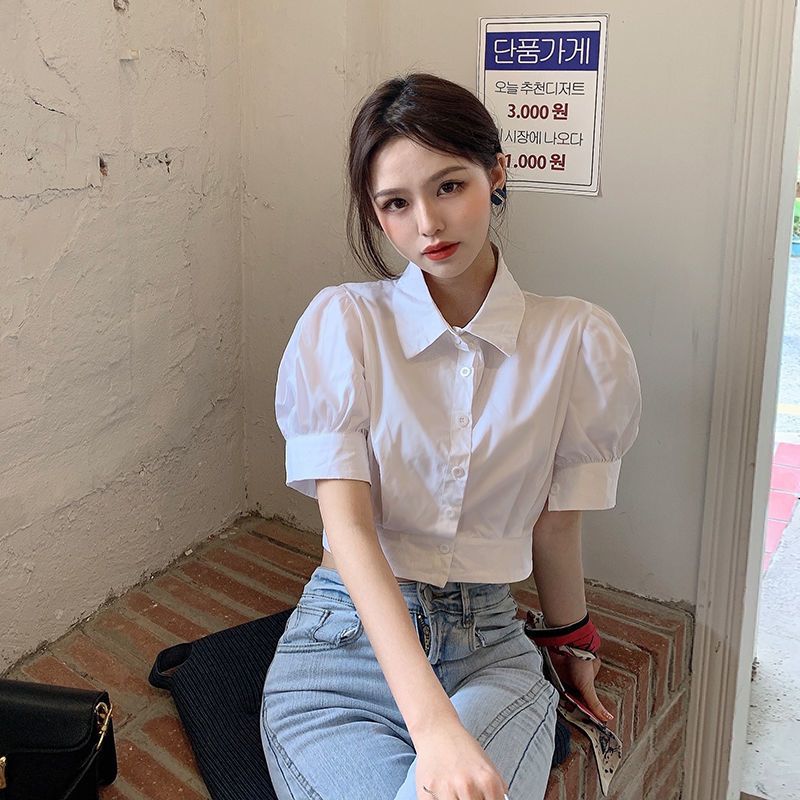 Korean Summer Puff sleeve Whit - Summer Youth Clothing ulasan dan harga