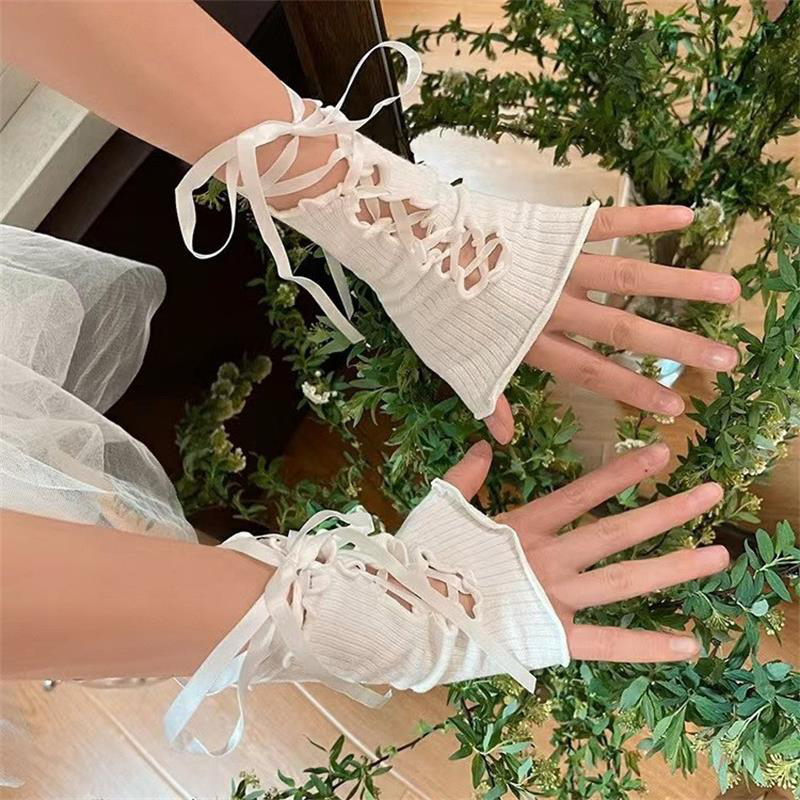 Women Lace‑Up Fingerless Arm S - Summer Clothing Design ulasan dan harga