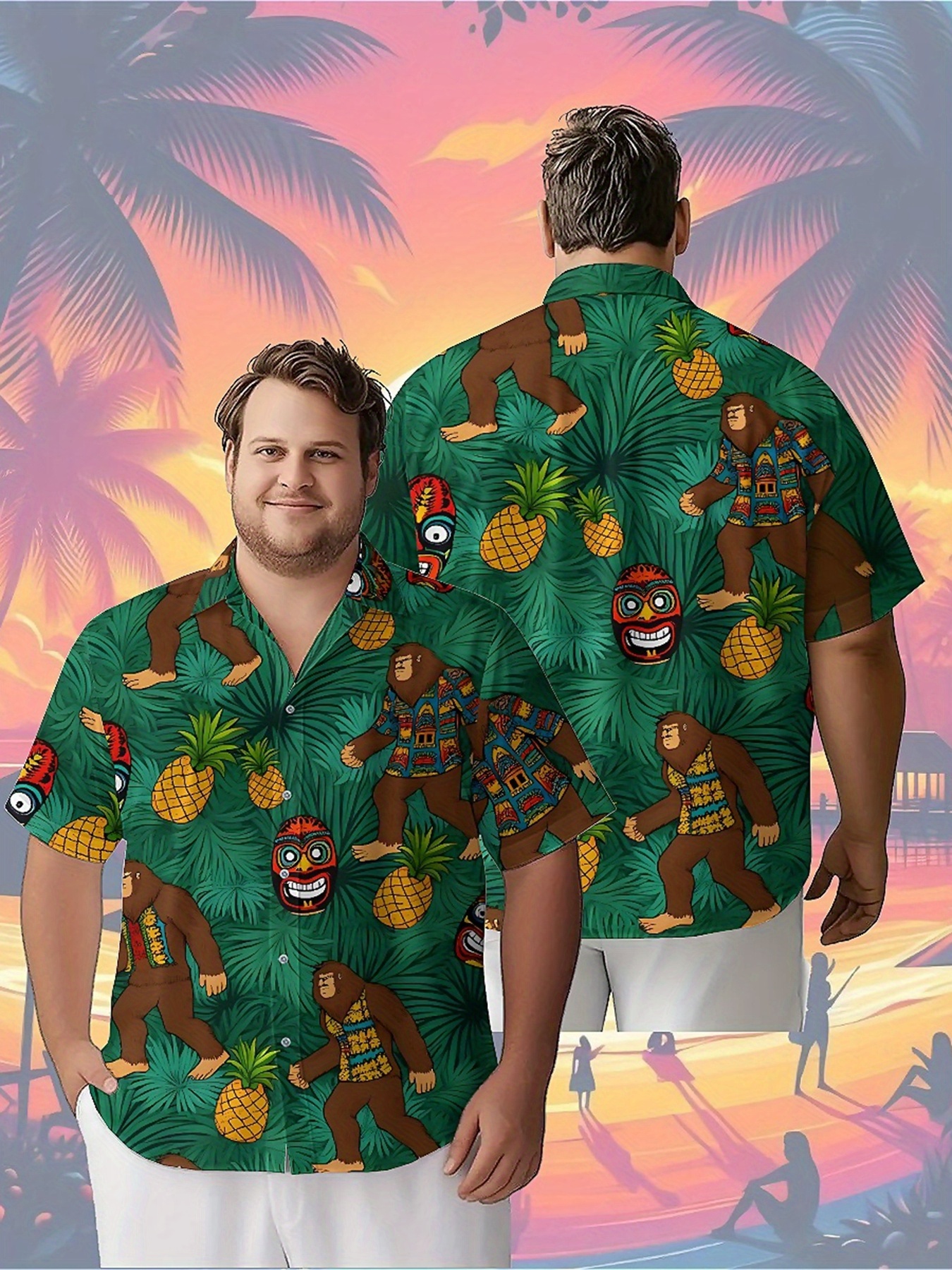Men's Plus Size Hawaiian Shirt - Summer Youth Clothing ulasan dan harga