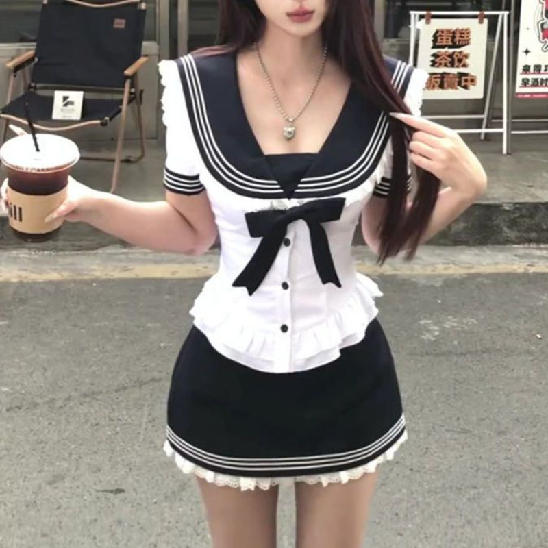 Deeptown Sweet Bow Sailor Coll - Summer Youth Clothing ulasan dan harga