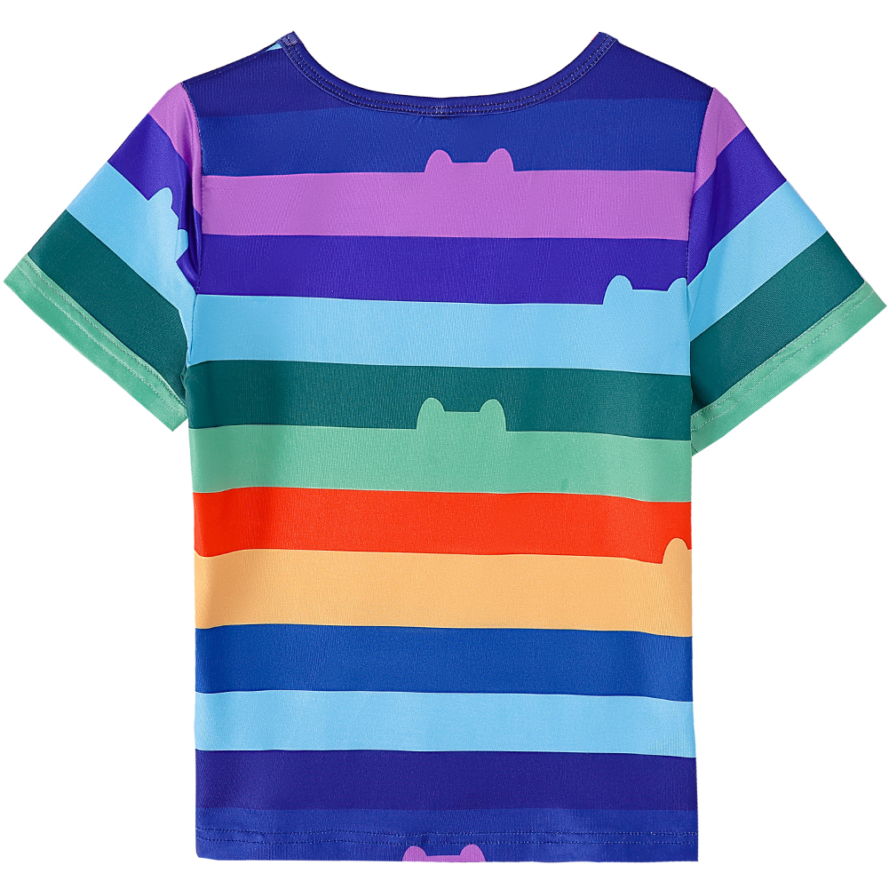 Girls Rainbow Striped T-Shirt  - Summer Clothing For Kids Girls ulasan dan harga