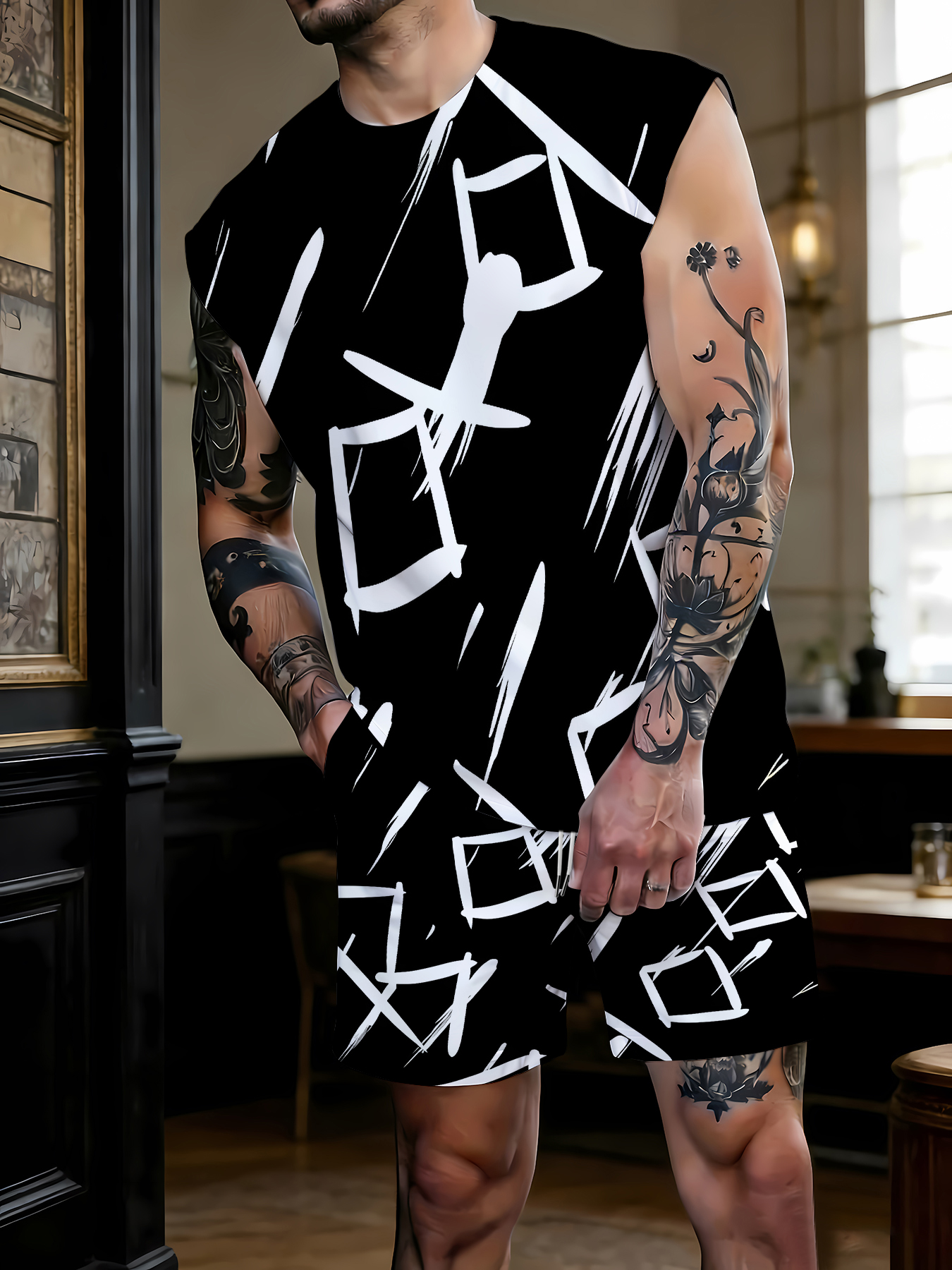 Men's Compression Tank Top and - Summer Clothing Usa ulasan dan harga