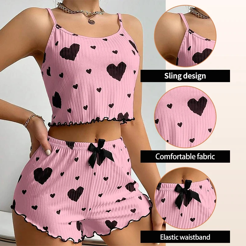 Women Sleepwear Set 2 Piece Sh - Xl Summer Clothing ulasan dan harga
