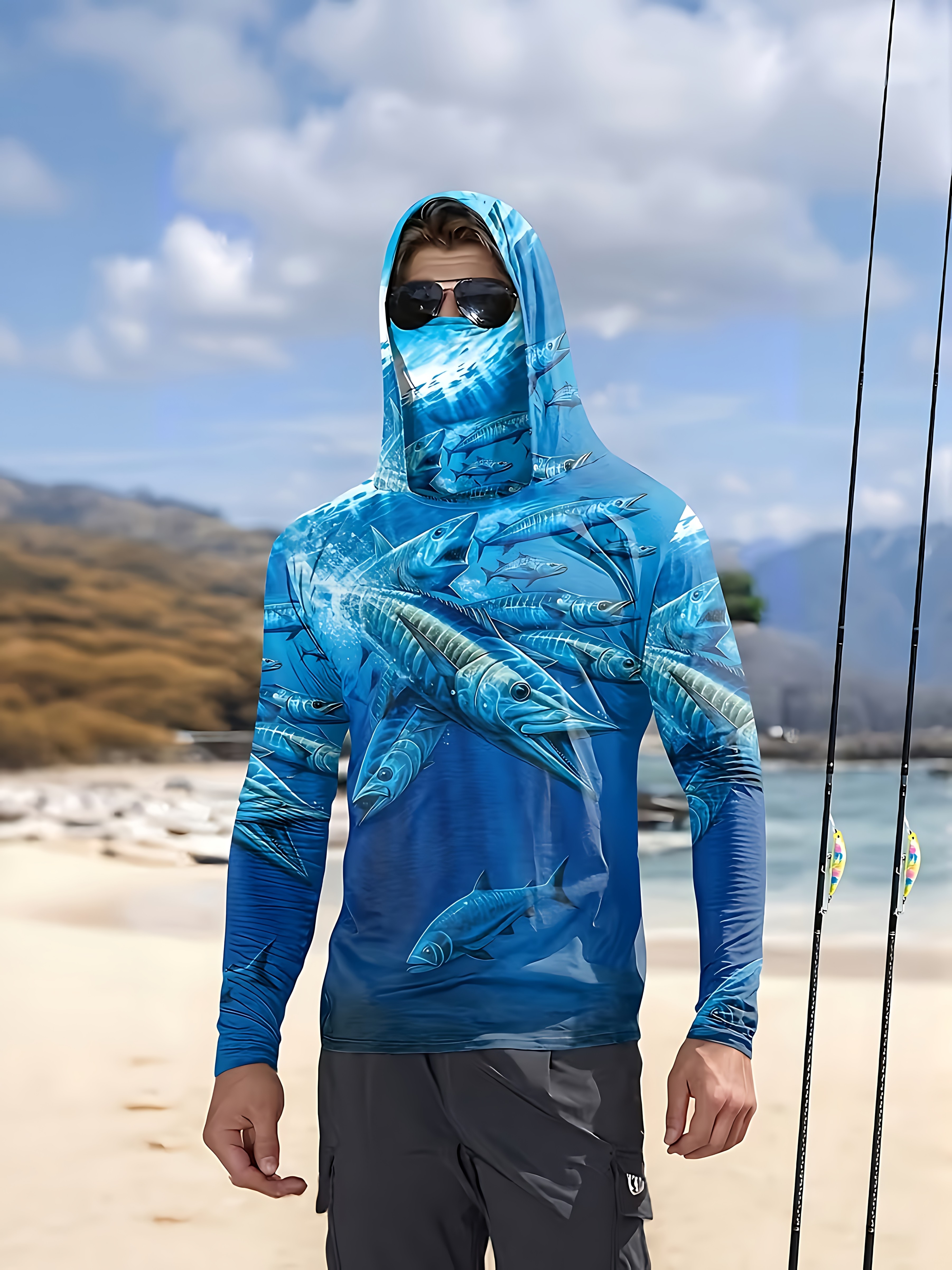 Fishing Shirt Hooded Men Fishi - Summer Clothing Types ulasan dan harga