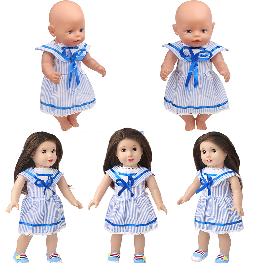 43cm Girl Doll Blue Striped Sa - Summer Away Clothing ulasan dan harga