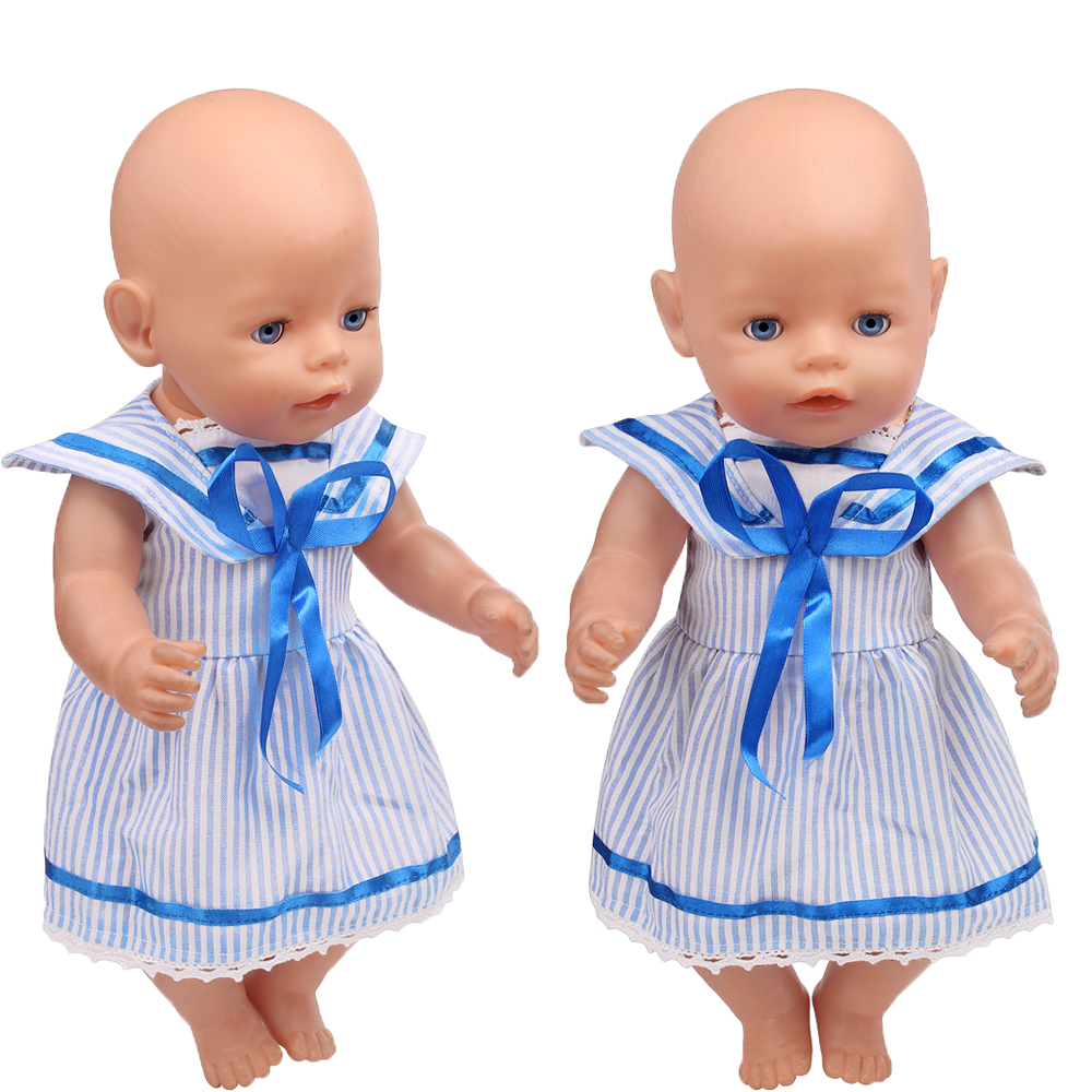 43cm Girl Doll Blue Striped Sa - Summer Away Clothing ulasan dan harga