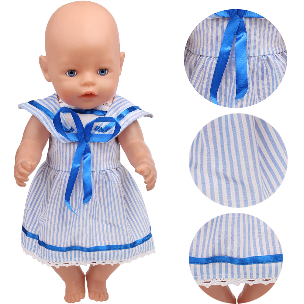 43cm Girl Doll Blue Striped Sa - Summer Away Clothing ulasan dan harga
