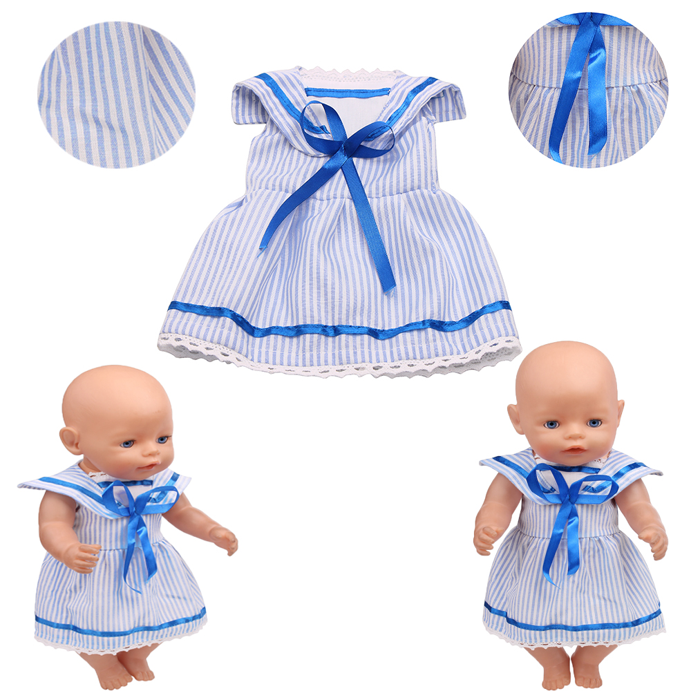 43cm Girl Doll Blue Striped Sa - Summer Away Clothing ulasan dan harga