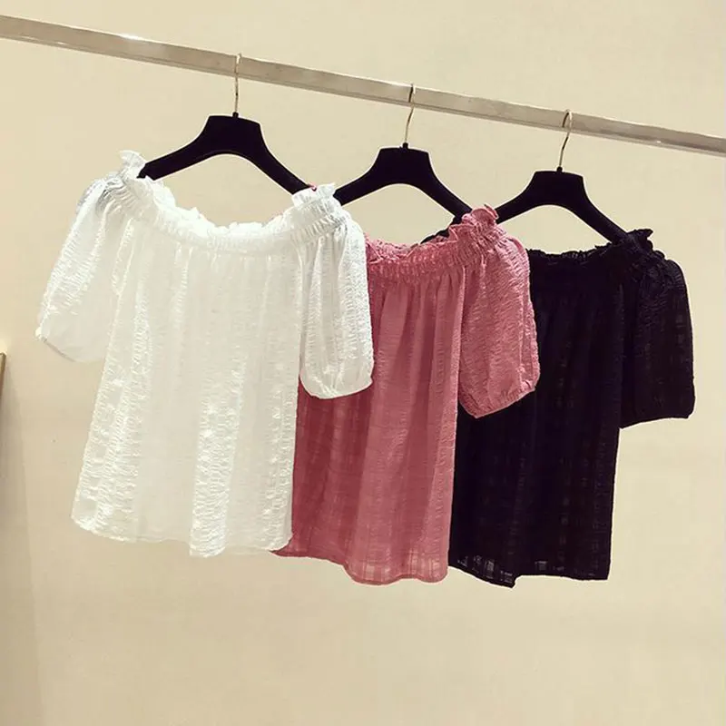 Rose Red casual slash neck puf - Summer Clothing In Winter ulasan dan harga