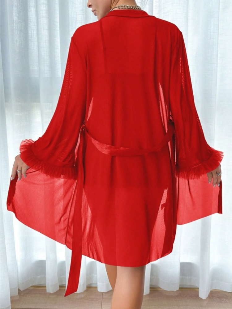 Women 3 Piece Red Sexy Lace Ro - Summer Clothing Elegant ulasan dan harga