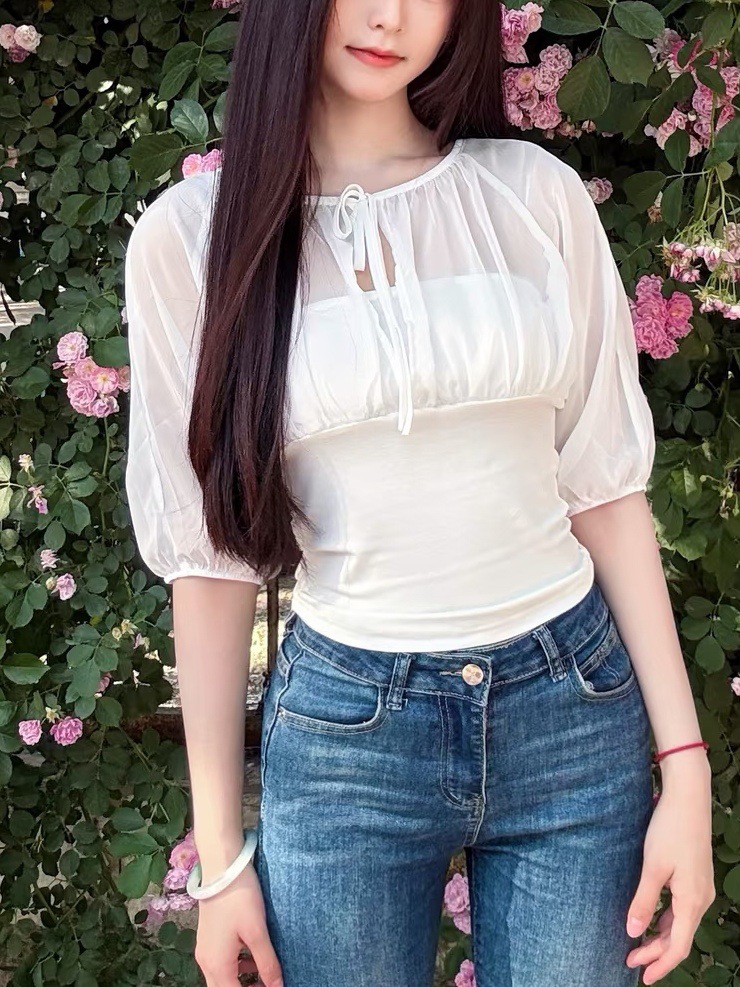 Mulberry Silk-Paneled Top with - Summer Clothing Usa ulasan dan harga
