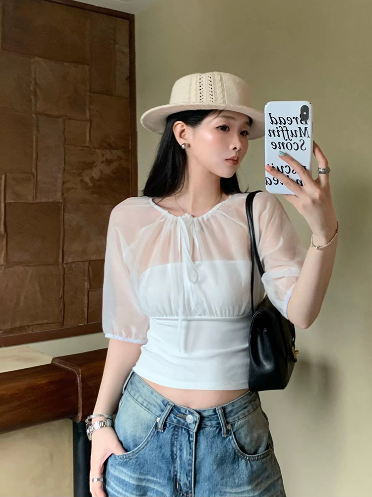 Mulberry Silk-Paneled Top with - Summer Clothing Usa ulasan dan harga