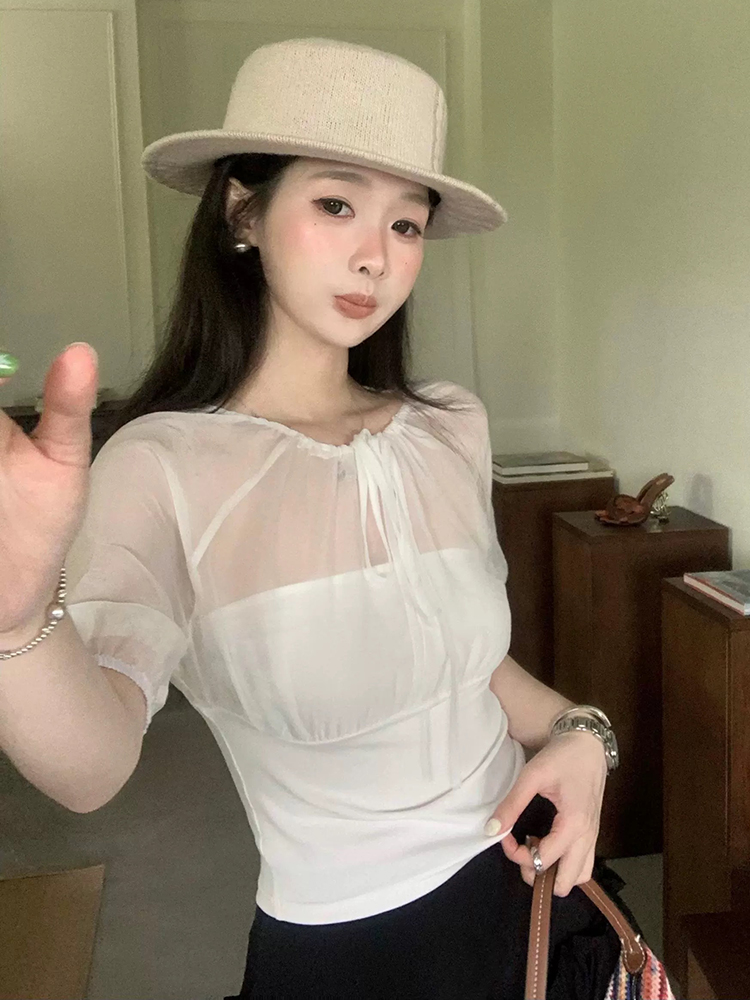 Mulberry Silk-Paneled Top with - Summer Clothing Usa ulasan dan harga
