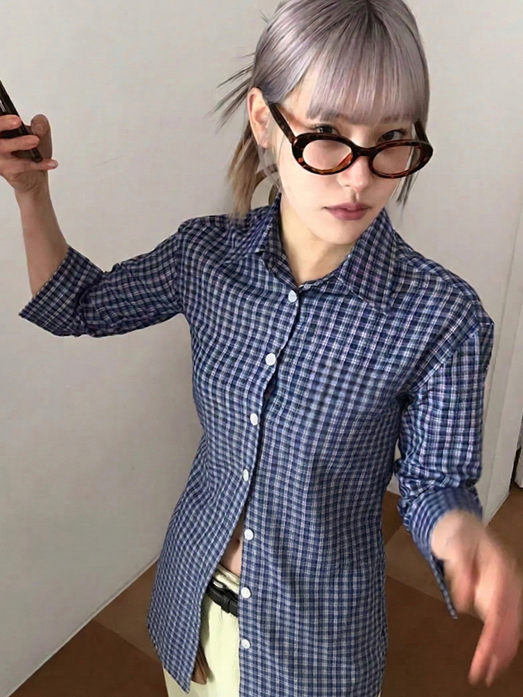 Genayooa Y2k Plaid Shirt Women - Summer Grunge Clothing ulasan dan harga