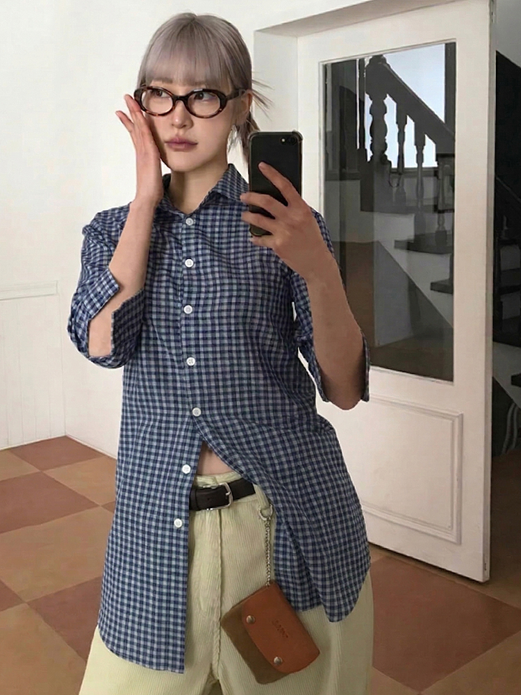 Genayooa Y2k Plaid Shirt Women - Summer Grunge Clothing ulasan dan harga