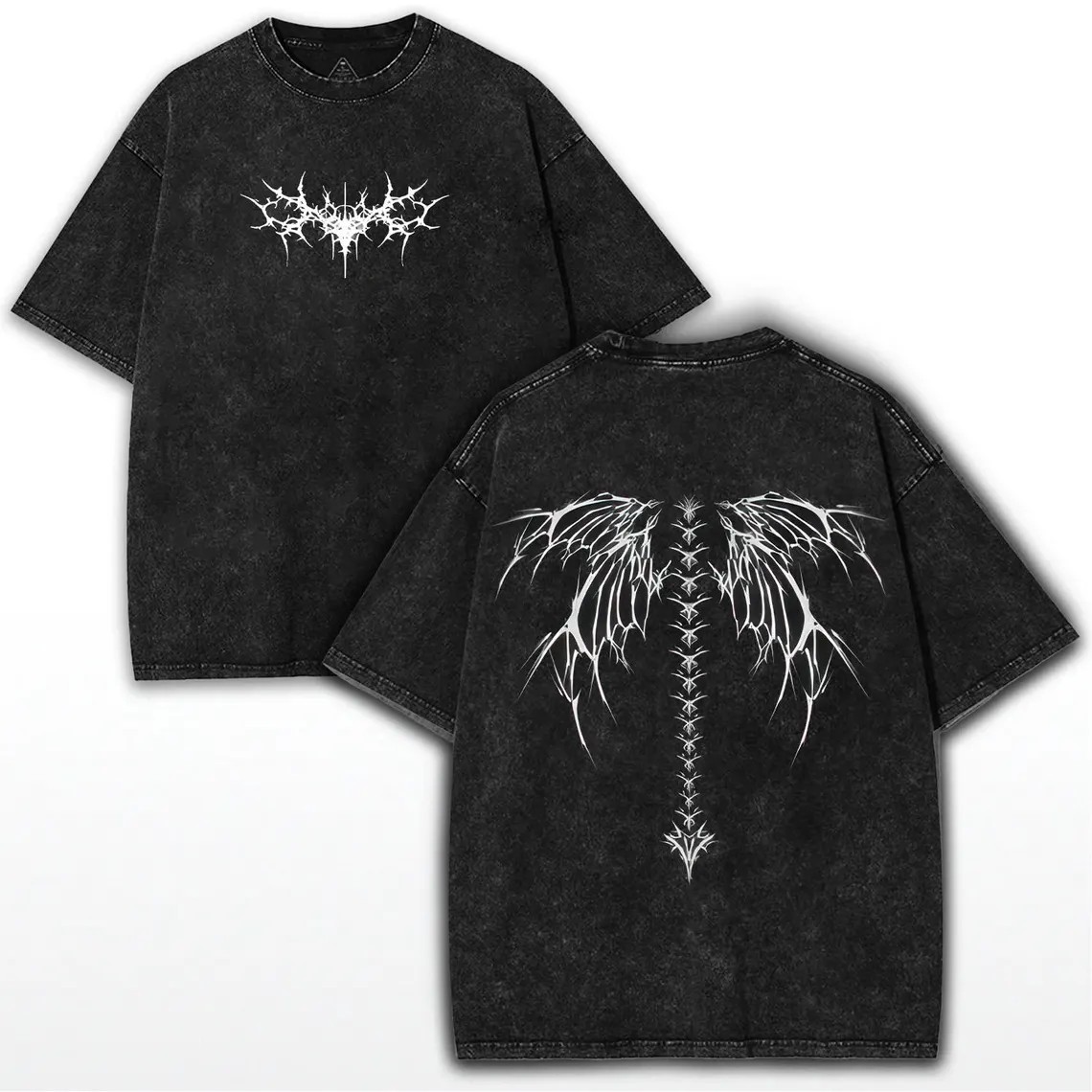 Y2K Gothic Angel Wings T-Shirt - Summer Grunge Clothing ulasan dan harga