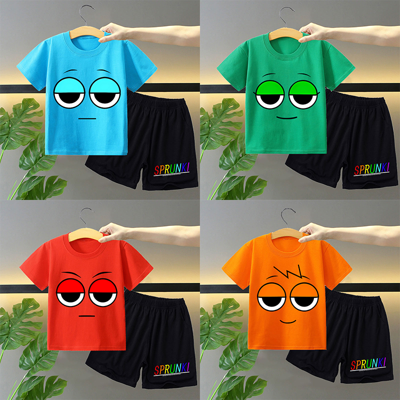 Sprunki 2pcs T-shirt and Short - Summer Clothing For Kids Girls ulasan dan harga