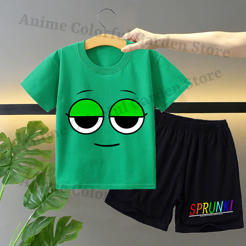 Sprunki 2pcs T-shirt and Short - Summer Clothing For Kids Girls ulasan dan harga