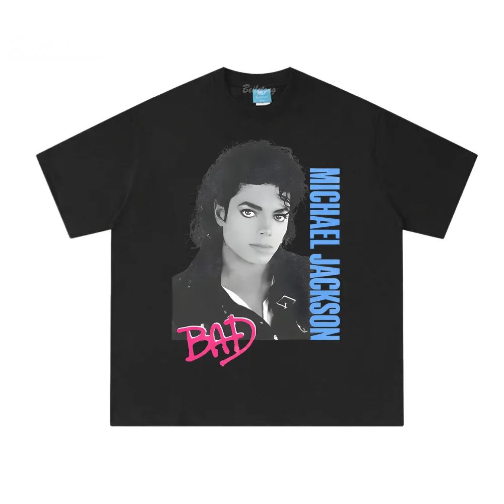 Michael Jackson Bad White Tee  - Summer Clothing Websites ulasan dan harga