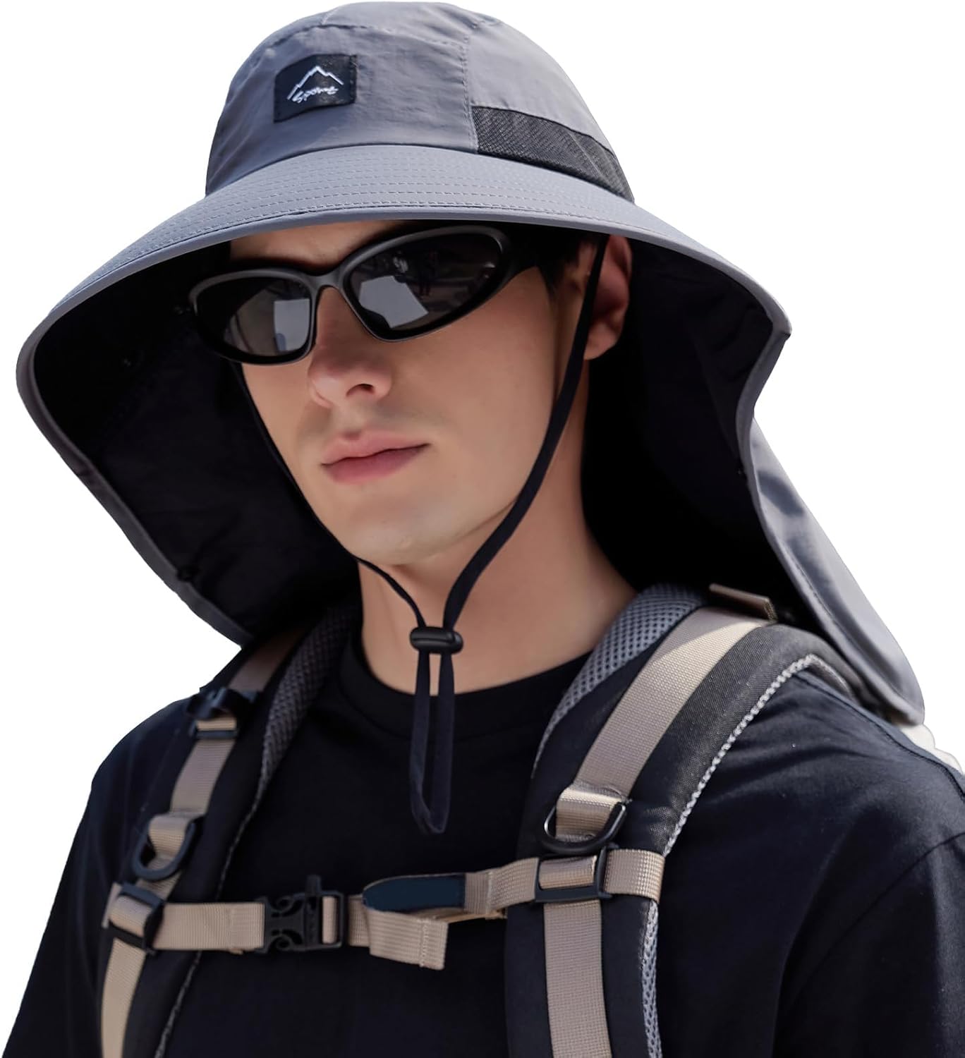 UPF50+ Sun Hat with Neck Flap, - Sun Hat Wide Brim ulasan dan harga