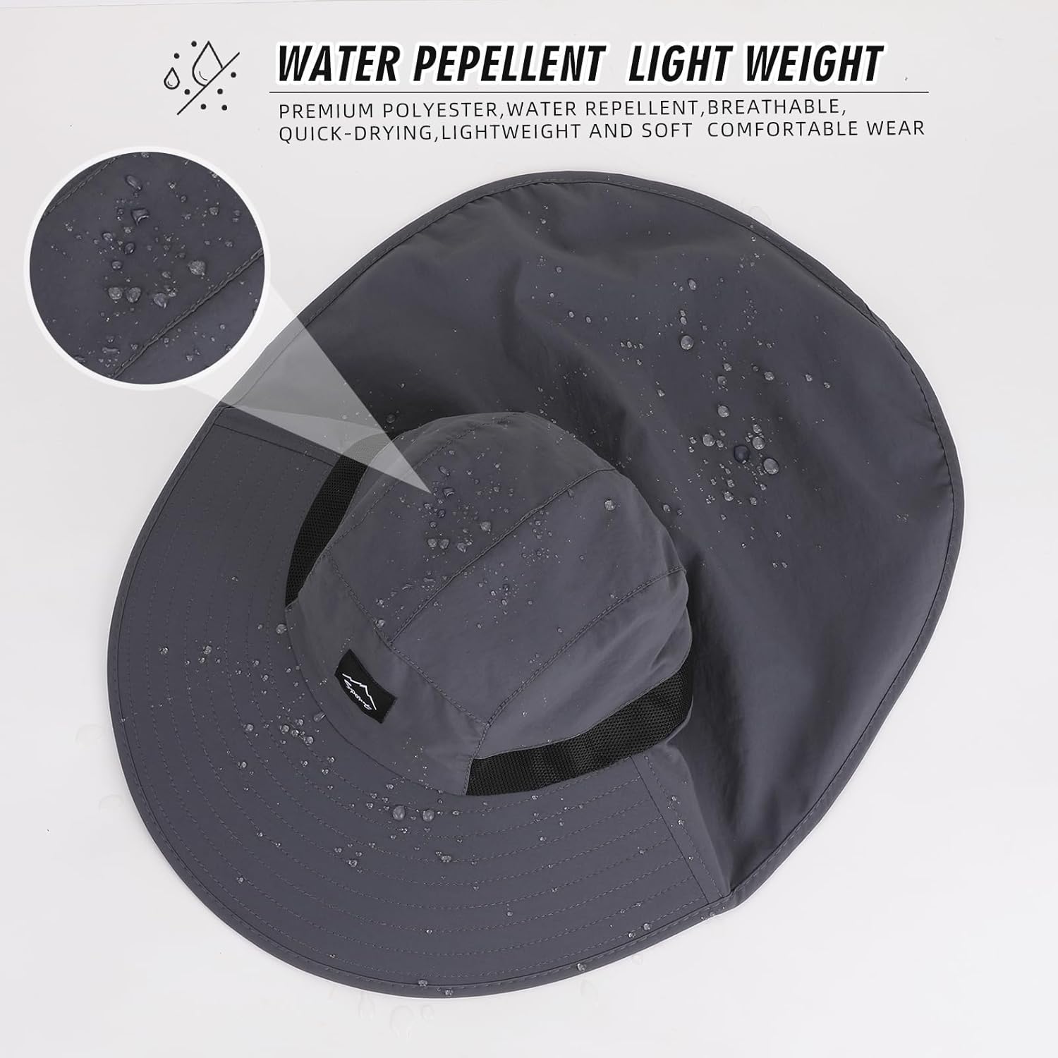 UPF50+ Sun Hat with Neck Flap, - Sun Hat Wide Brim ulasan dan harga