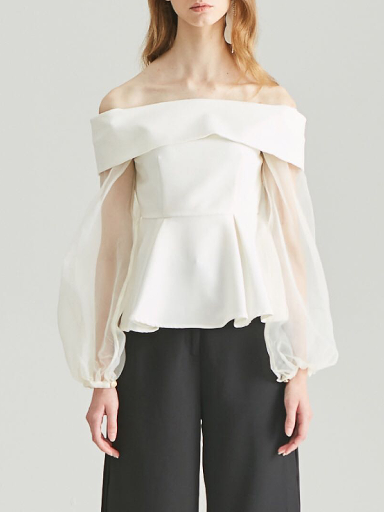 TWOTWINSTYLE Elegant Slash Nec - Summer Clothing In Winter ulasan dan harga