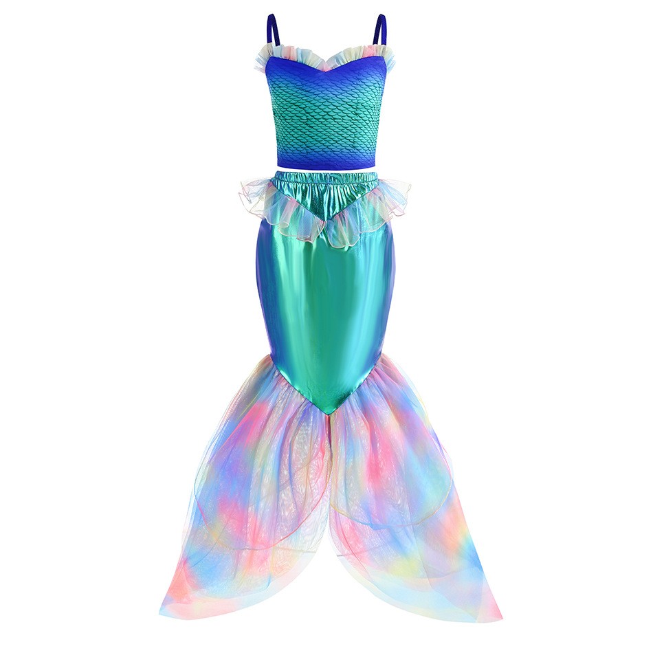 Disney Mermaid Dress Up Costum - Summer Clothing For Kids Girls ulasan dan harga