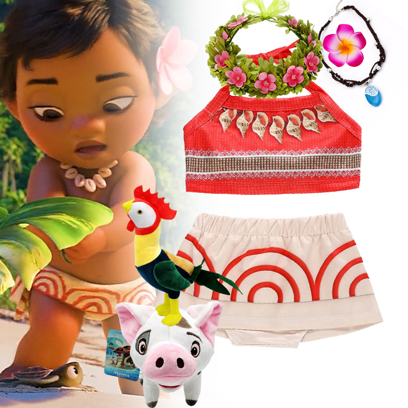 DISNEY Moana Dress Costumes Co - Summer Clothing For Kids Girls ulasan dan harga