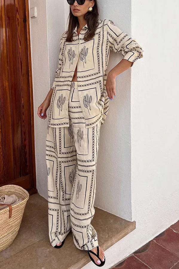 Printed Shirts Two Piece Set W - Summer Clothing Usa ulasan dan harga