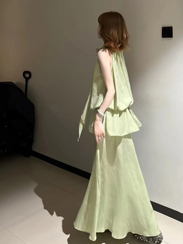 Stunning Unique Green Long Dre - Quality Summer Clothing ulasan dan harga