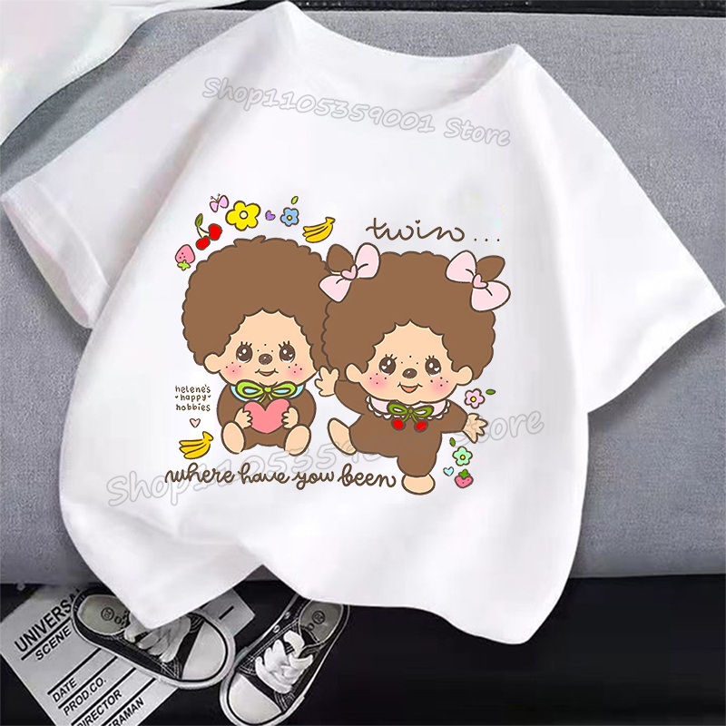 MONCHHICHI Short Sleeve T Shir - Summer Clothing For Kids Girls ulasan dan harga