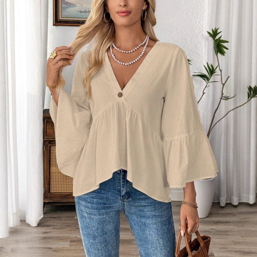 Solid Casual Loose Blouses For - Summer Youth Clothing ulasan dan harga