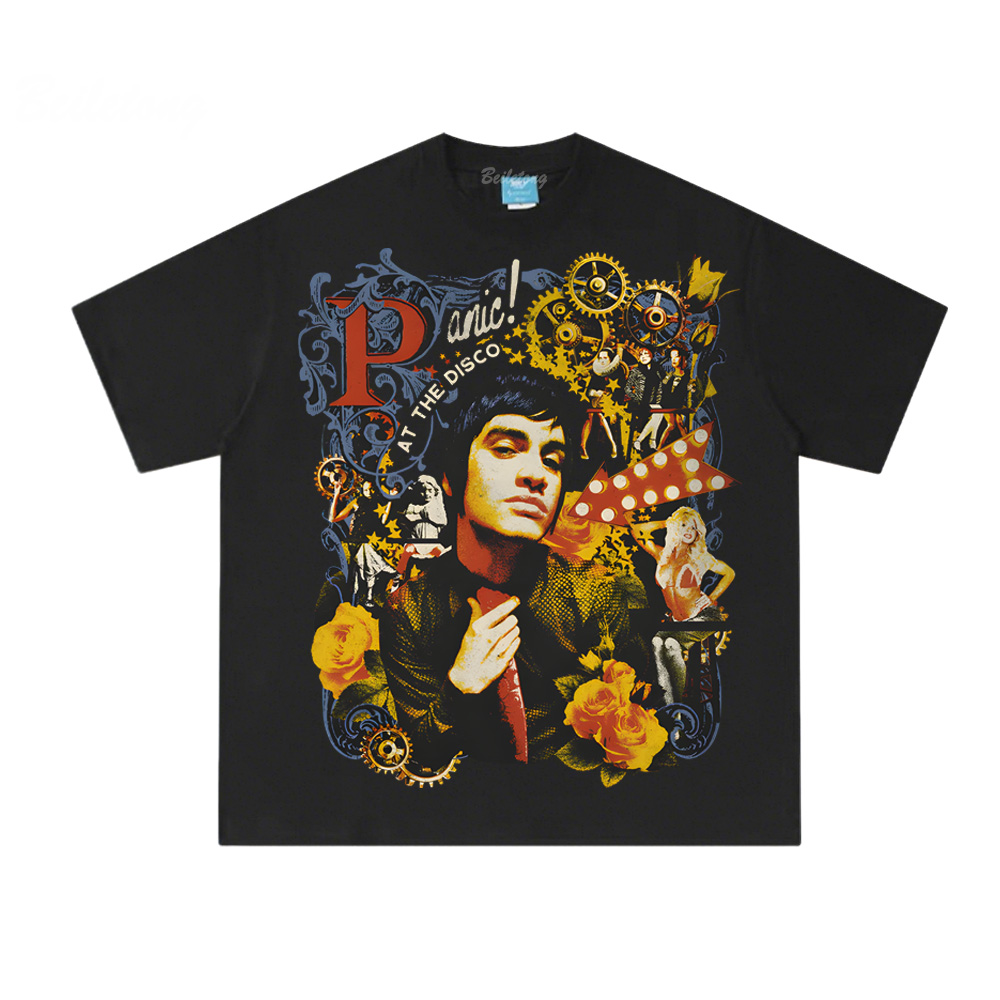 COLLAGE PHOTO TEE Panic! At Th - Summer Clothing Websites ulasan dan harga